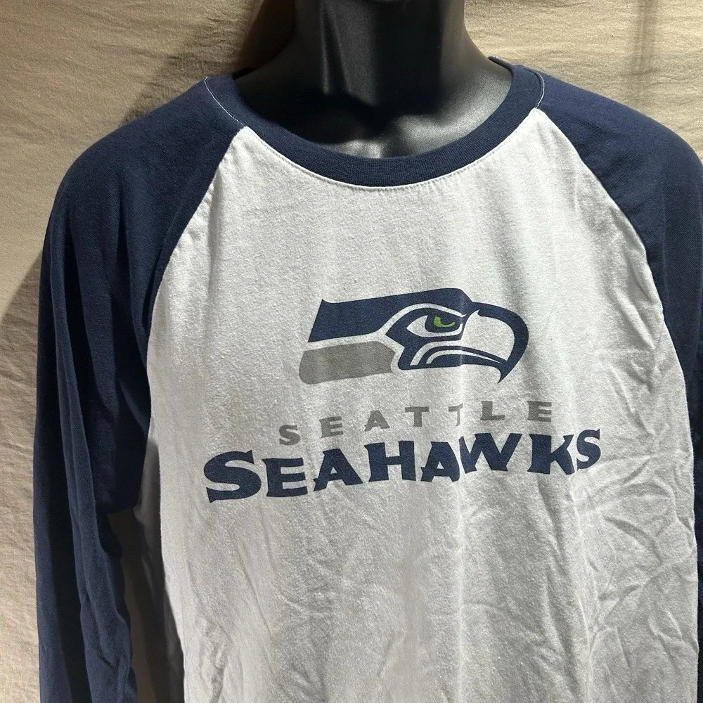 Seattle Seahawks NFL Team Apparel Raglan Long Sleeve Shirt Mens Large